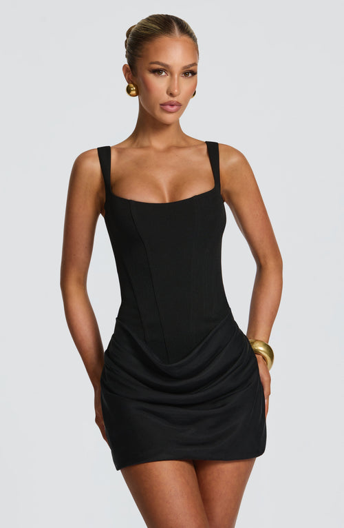 Cornelia Mini Dress - Black Dress Babyboo Fashion Premium Exclusive Design