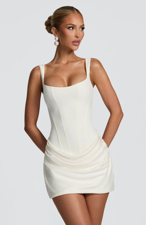 Cornelia Mini Dress - Ivory Dress Babyboo Fashion Premium Exclusive Design