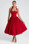 Cressida Midi Dress - Red Dress Babyboo Fashion Premium Exclusive Design