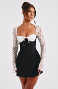 Jacinta Mini Dress - Black/White Dress XS Babyboo Fashion Premium Exclusive Design