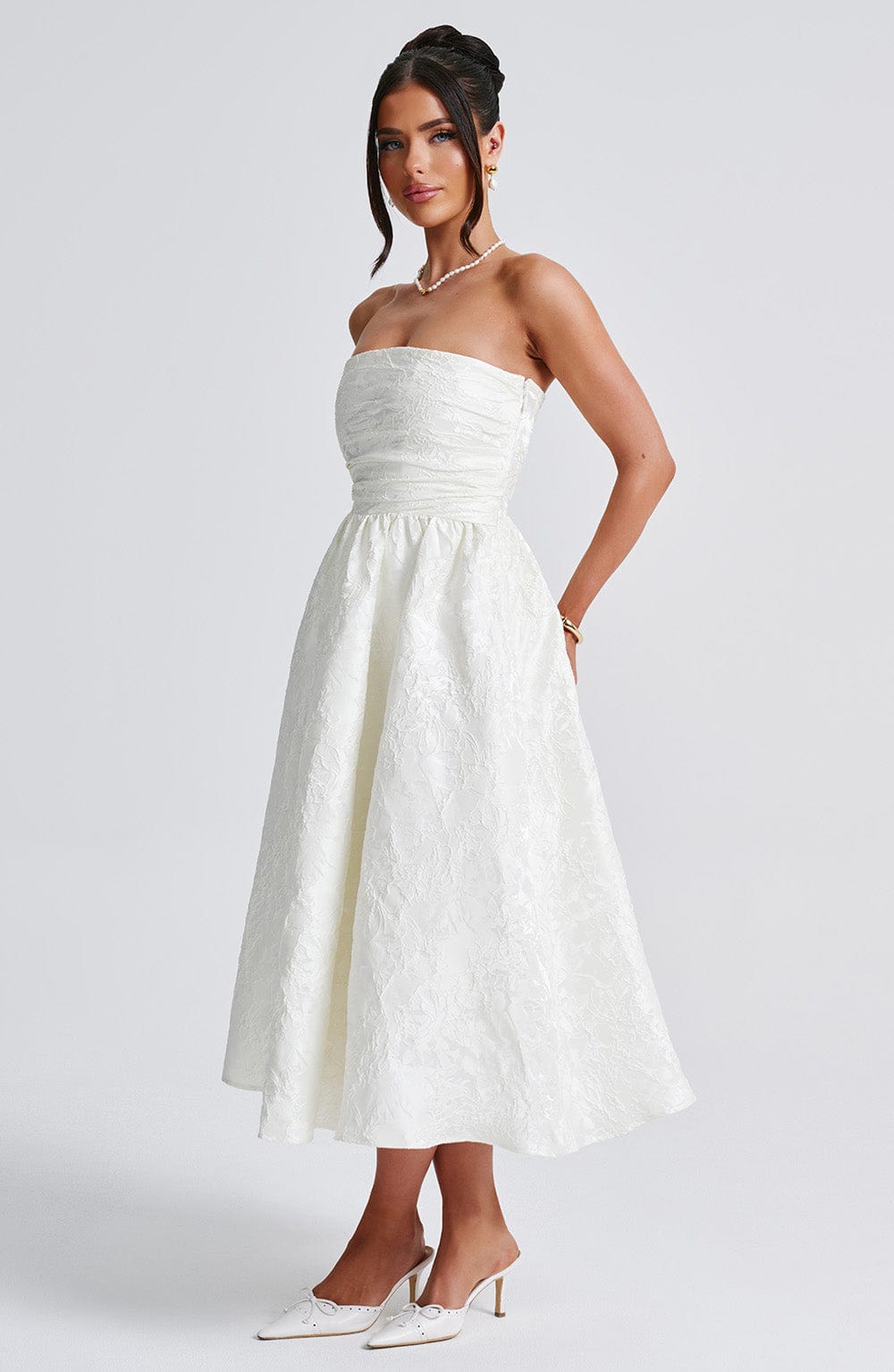Saoirse Midi Dress - Ivory Dress Babyboo Fashion Premium Exclusive Design